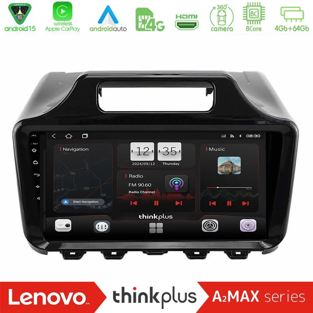 Lenovo Thinkplus A2MAX Series 8Core Android15 4+64GB Toyota iQ 2008 – 2015 Navigation Multimedia Tablet 9"