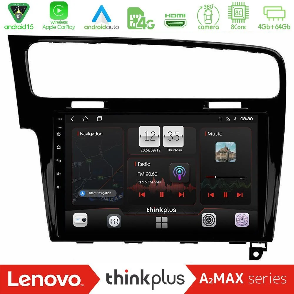 Lenovo Thinkplus A2MAX Series 8Core Android15 4+64GB VW GOLF 7 Navigation Multimedia Tablet 10"