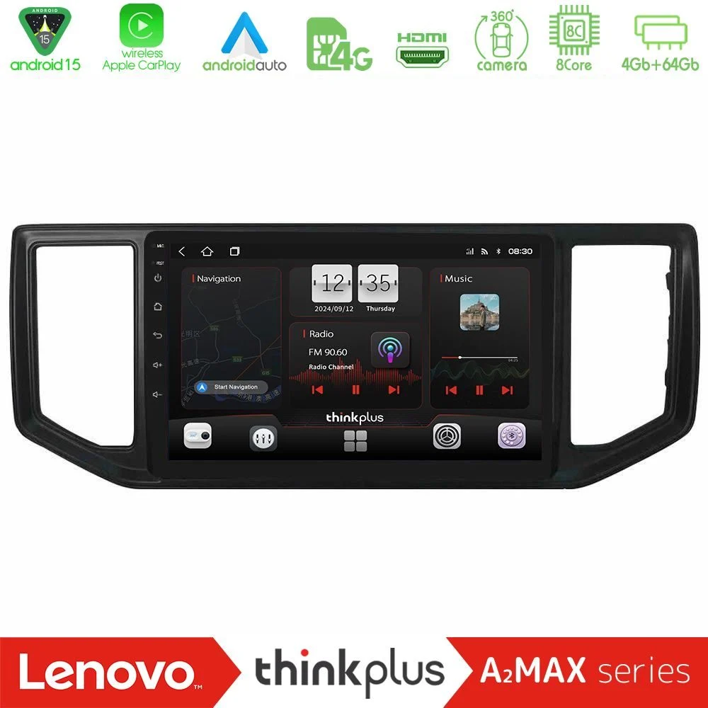 Lenovo Thinkplus A2MAX Series 8Core Android15 4+64GB VW Amarok 2017-2022 Navigation Multimedia Tablet 9"