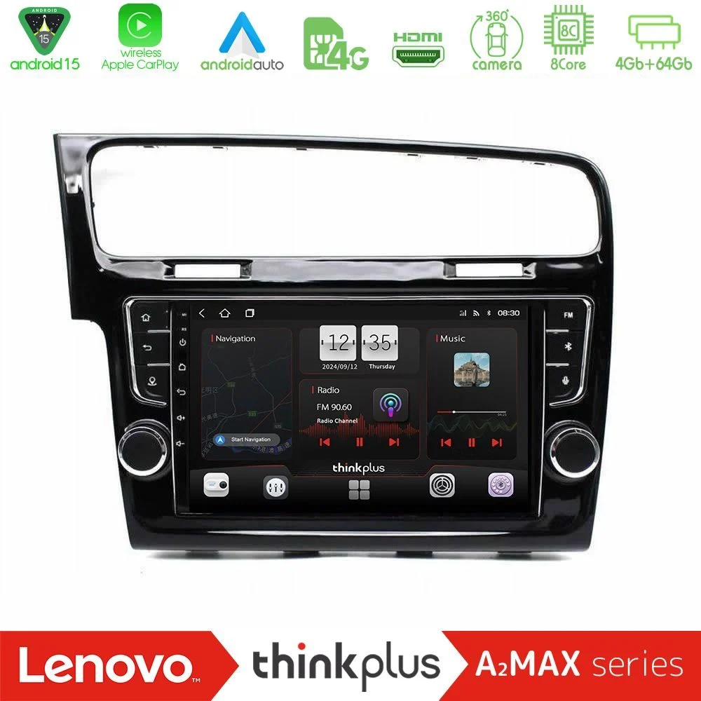 Lenovo Thinkplus A2MAX Series 8Core Android15 4+64GB VW GOLF 7 Navigation Multimedia Tablet 9" (OEM Look)