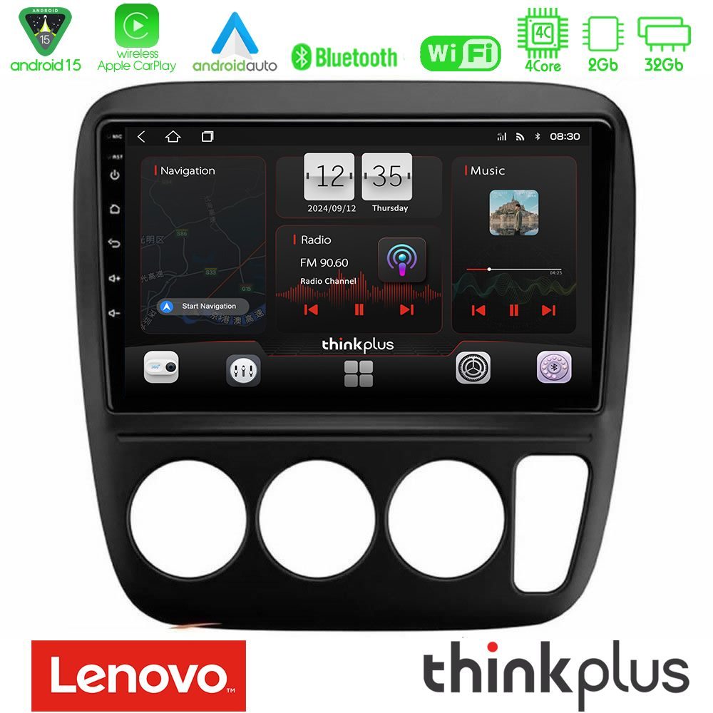 Lenovo Thinkplus Series 4Core Android15 2+32GB  Honda CRV 1997-2001 Navigation Multimedia Tablet 9" Με Carplay & Android Auto
