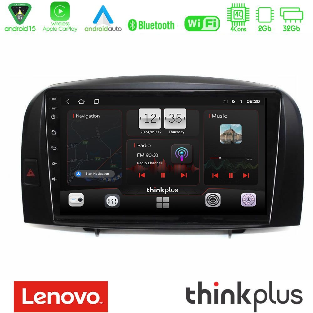 Lenovo Thinkplus Series 4Core Android15 2+32GB Hyundai Sonata 2005-2009 Navigation Multimedia Tablet 10" Με Carplay & Android Auto