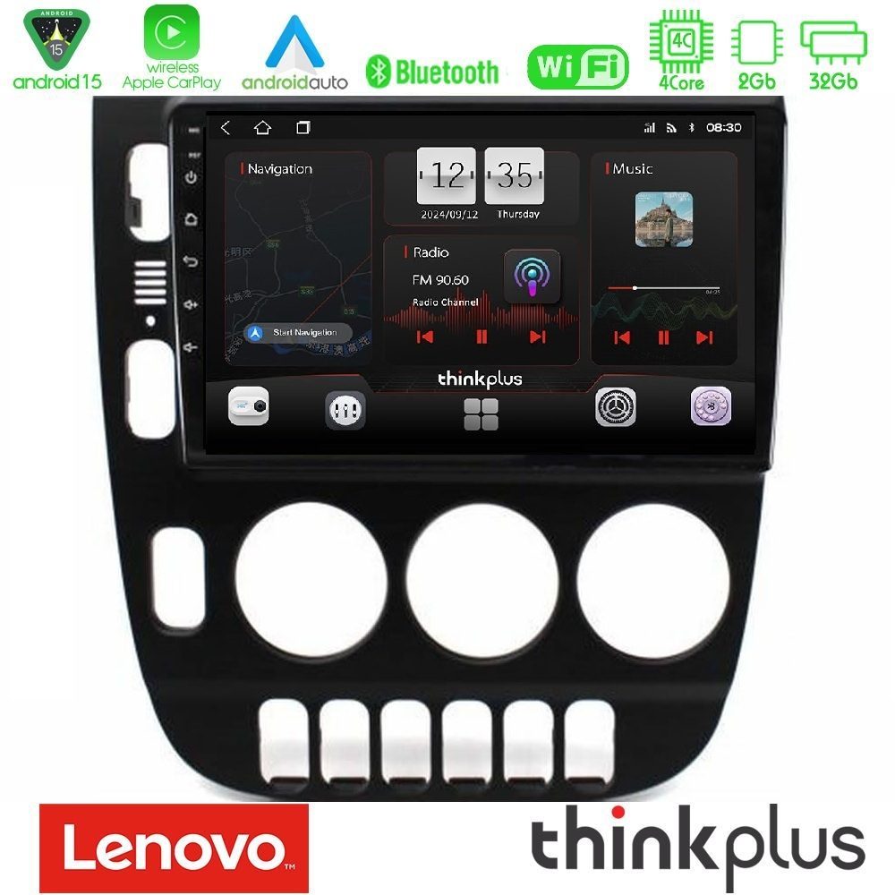 Lenovo Thinkplus Series 4Core Android15 2+32GB Mercedes ML Class (W163) 1998-2005 Navigation Multimedia Tablet 9" Με Carplay & Android Auto