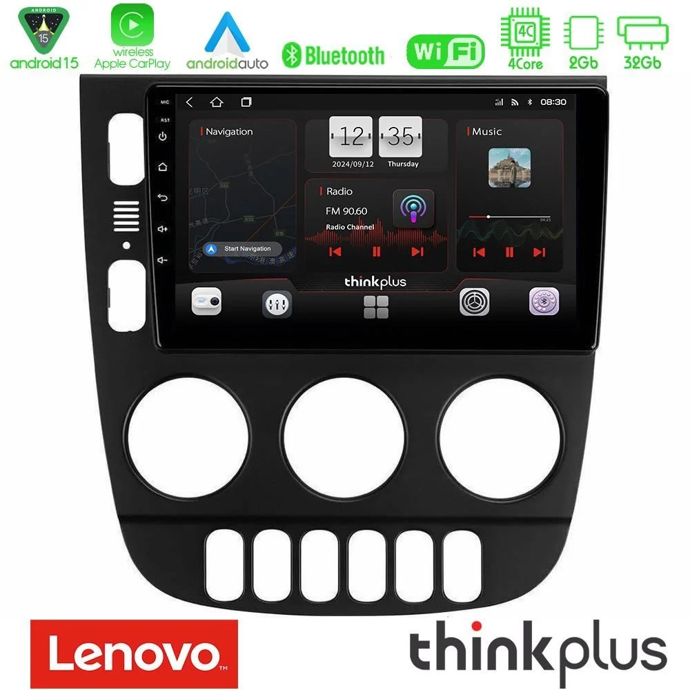 Lenovo Thinkplus Series 4Core Android15 2+32GB Mercedes ML Class 1998-2005 Navigation Multimedia Tablet 9" Με Carplay & Android Auto