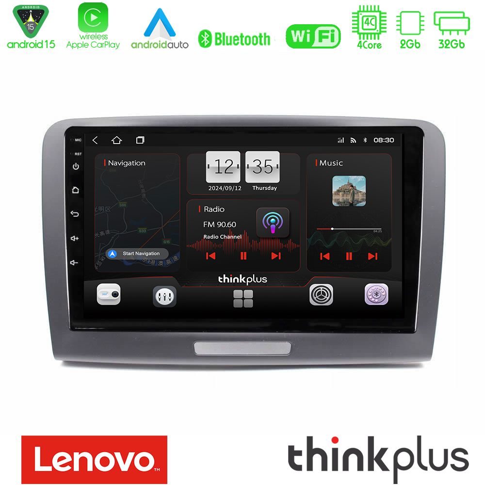 Lenovo Thinkplus Series 4Core Android15 2+32GB  Skoda Superb 2008-2015 Navigation Multimedia Tablet 9" Με Carplay & Android Auto