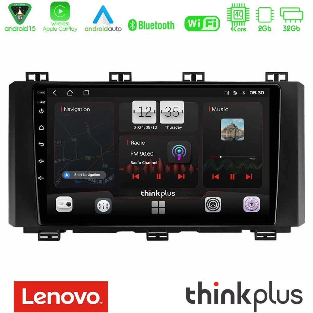 Lenovo Thinkplus Series 4Core Android15 2+32GB  Seat Ateca 2017-2021 Navigation Multimedia Tablet 9" Με Carplay & Android Auto