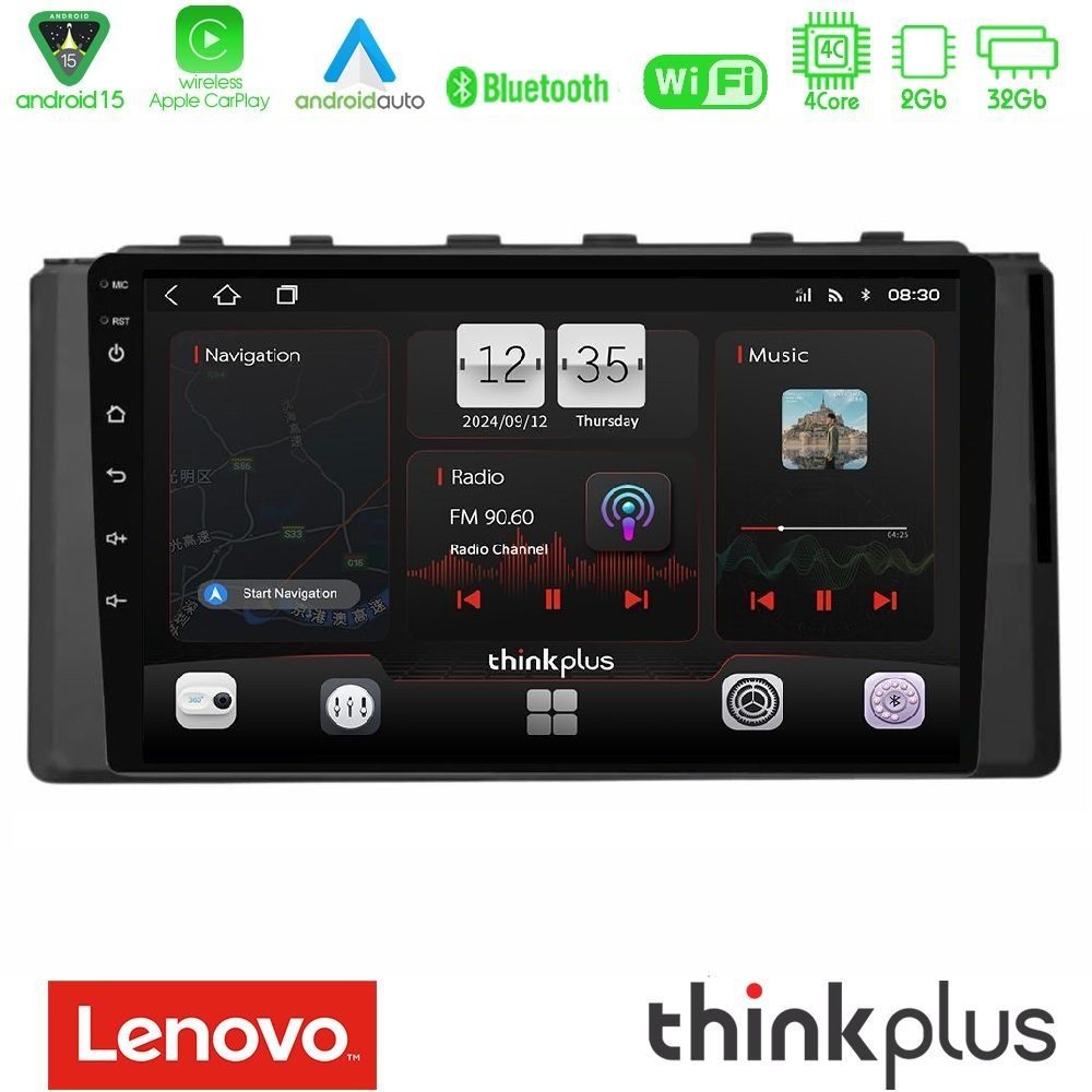 Lenovo Thinkplus Series 4Core Android15 2+32GB Subaru BRZ / Toyota GR86 2022-> Navigation Multimedia Tablet 9" Με Carplay & Android Auto