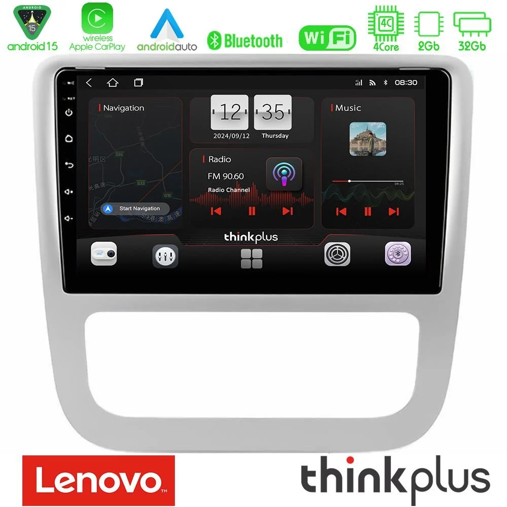 Lenovo Thinkplus Series 4Core Android15 2+32GB VW Scirocco 2008-2014 Navigation Multimedia Tablet 9" Με Carplay & Android Auto