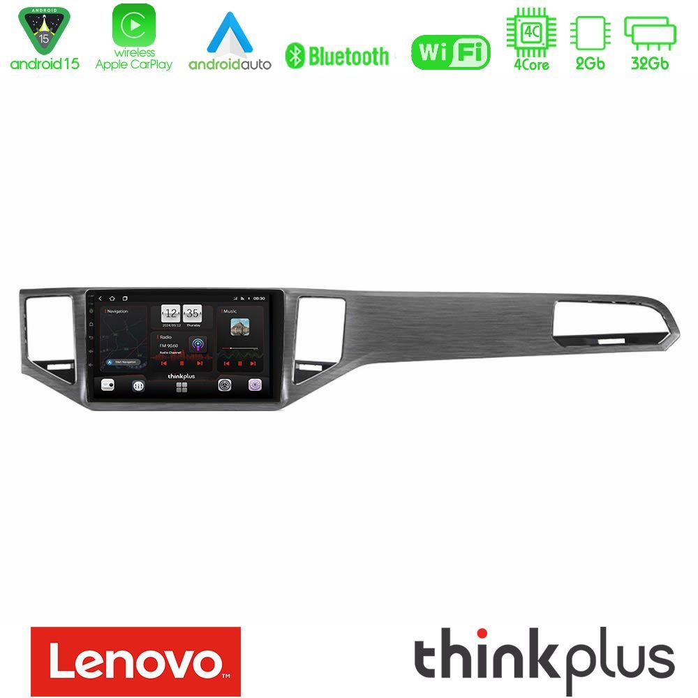 Lenovo Thinkplus Series 4Core Android15 2+32GB     VW Sportsvan 2014-2020 Navigation Multimedia Tablet 9"  (Silver/Grey Color) Με Carplay & Android Auto