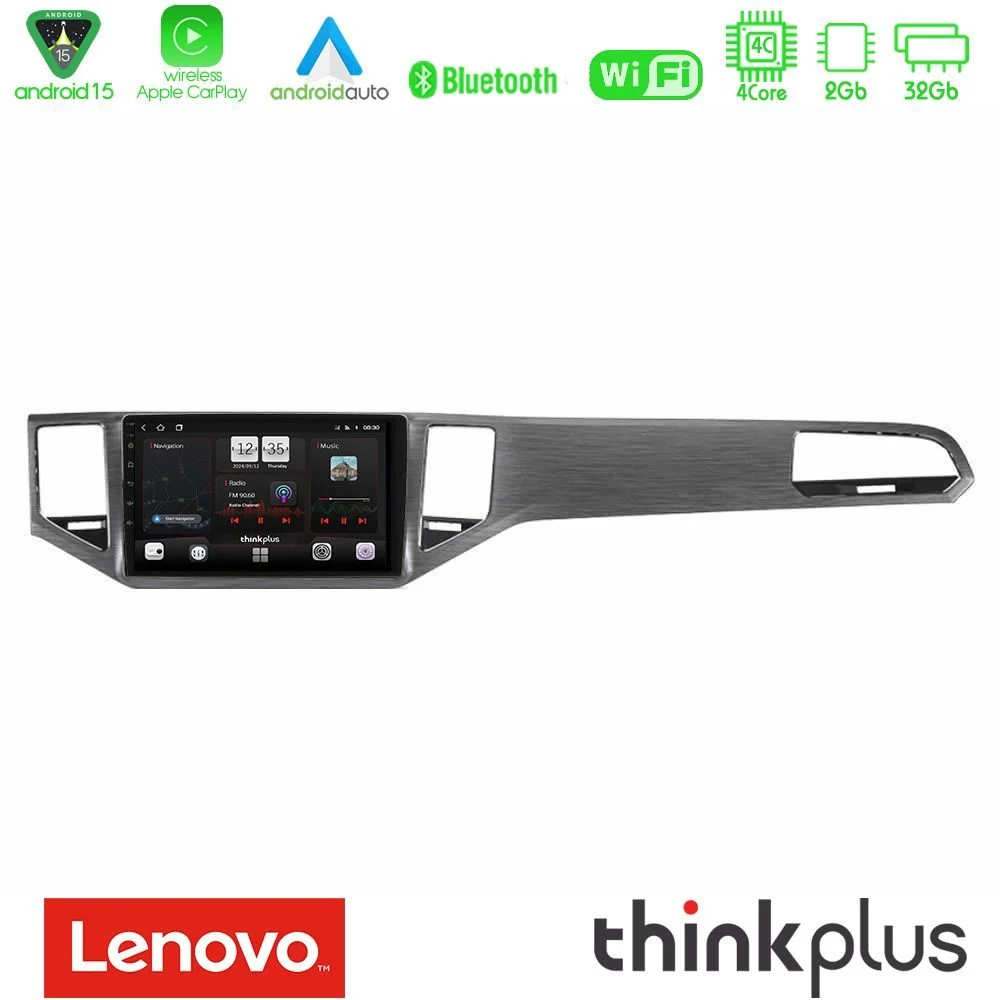 Lenovo Thinkplus Series 4Core Android15 2+32GB VW Sportsvan 2014-2020 Navigation Multimedia Tablet 9" (Silver/Grey Color) Με Carplay & Android Auto
