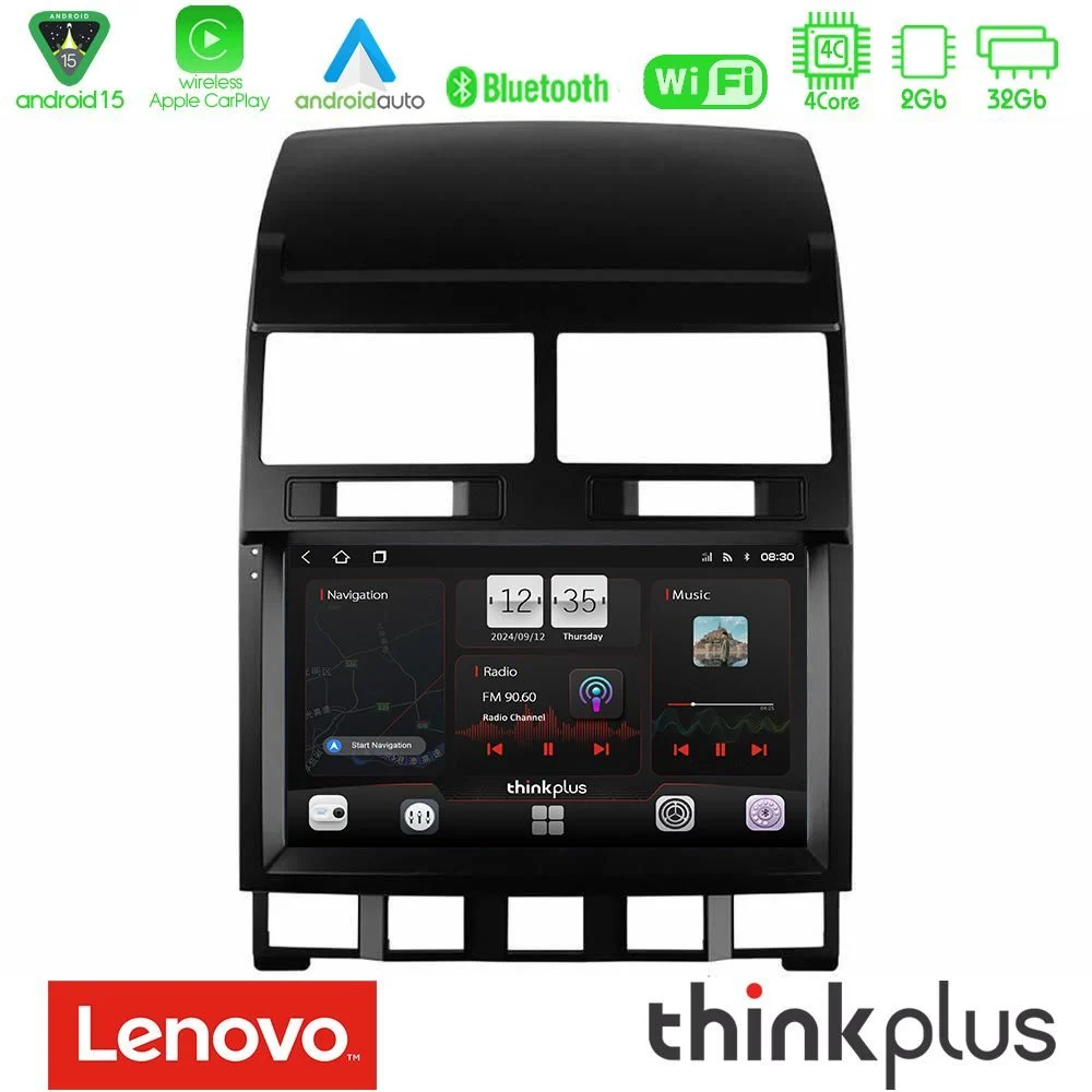 Lenovo Thinkplus Series 4Core Android15 2+32GB VW Touareg 2002 – 2010 Navigation Multimedia Tablet 9" Με Carplay & Android Auto