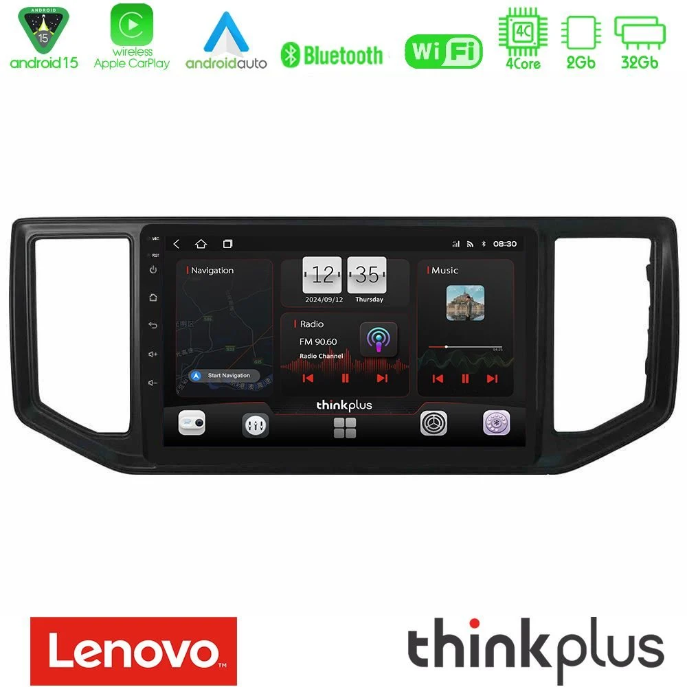 Lenovo Thinkplus Series 4Core Android15 2+32GB VW Amarok 2017-2022 Navigation Multimedia Tablet 9" Με Carplay & Android Auto