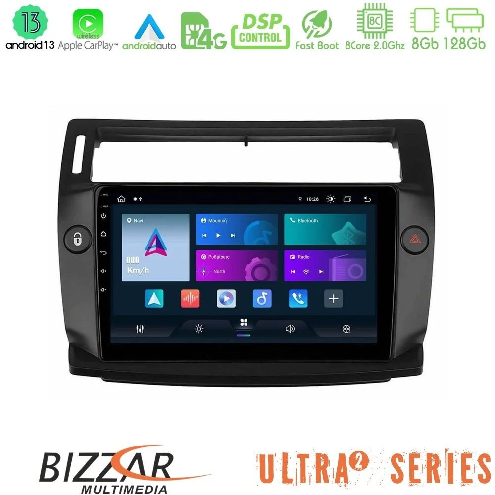 Bizzar Ultra Series Citroen C4 2004-2010 8core Android13 8+128GB Navigation Multimedia Tablet 9"