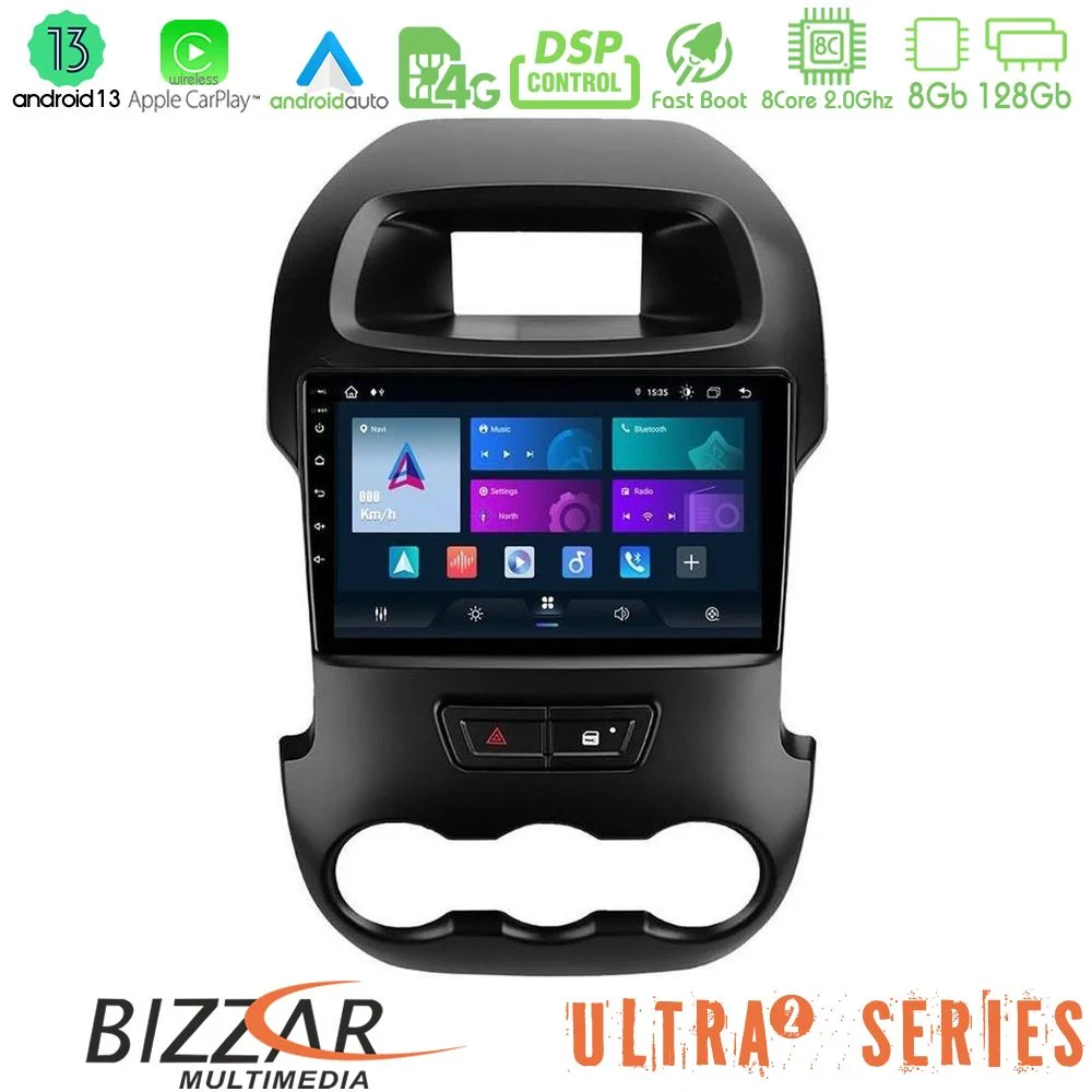 Bizzar Ultra Series Ford Ranger 2012-2016 8core Android13 8+128GB Navigation Multimedia Tablet 9"