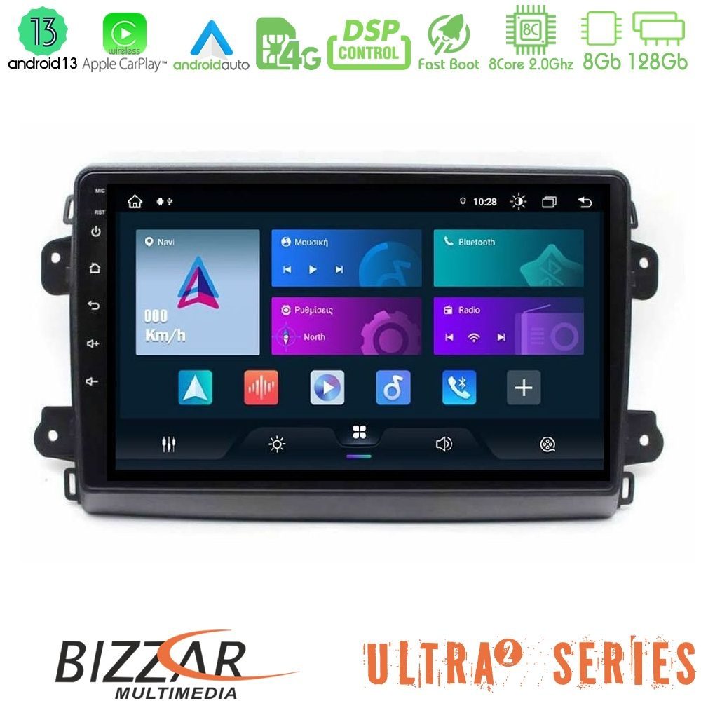 Bizzar Ultra Series Citroen/Fiat/Opel 8core Android13 8+128GB Navigation Multimedia Tablet 9"