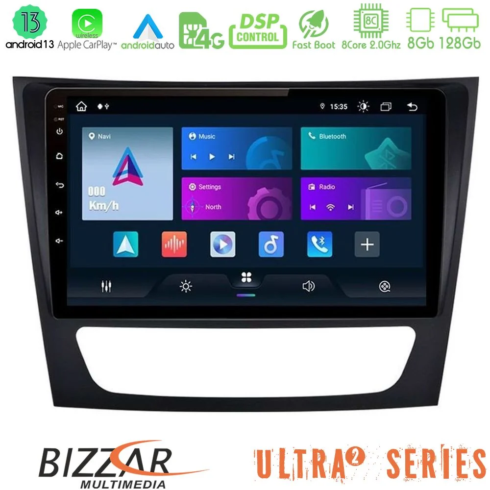 Bizzar Ultra Series Mercedes E Class / CLS Class 8core Android13 8+128GB Navigation Multimedia 9"