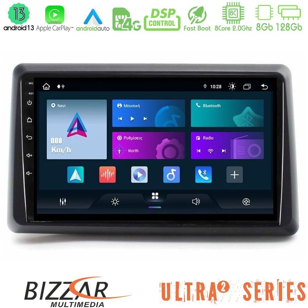 Bizzar Ultra Series Renault Express 2020-2025 8core Android13 8+128GB Navigation Multimedia Tablet 9"