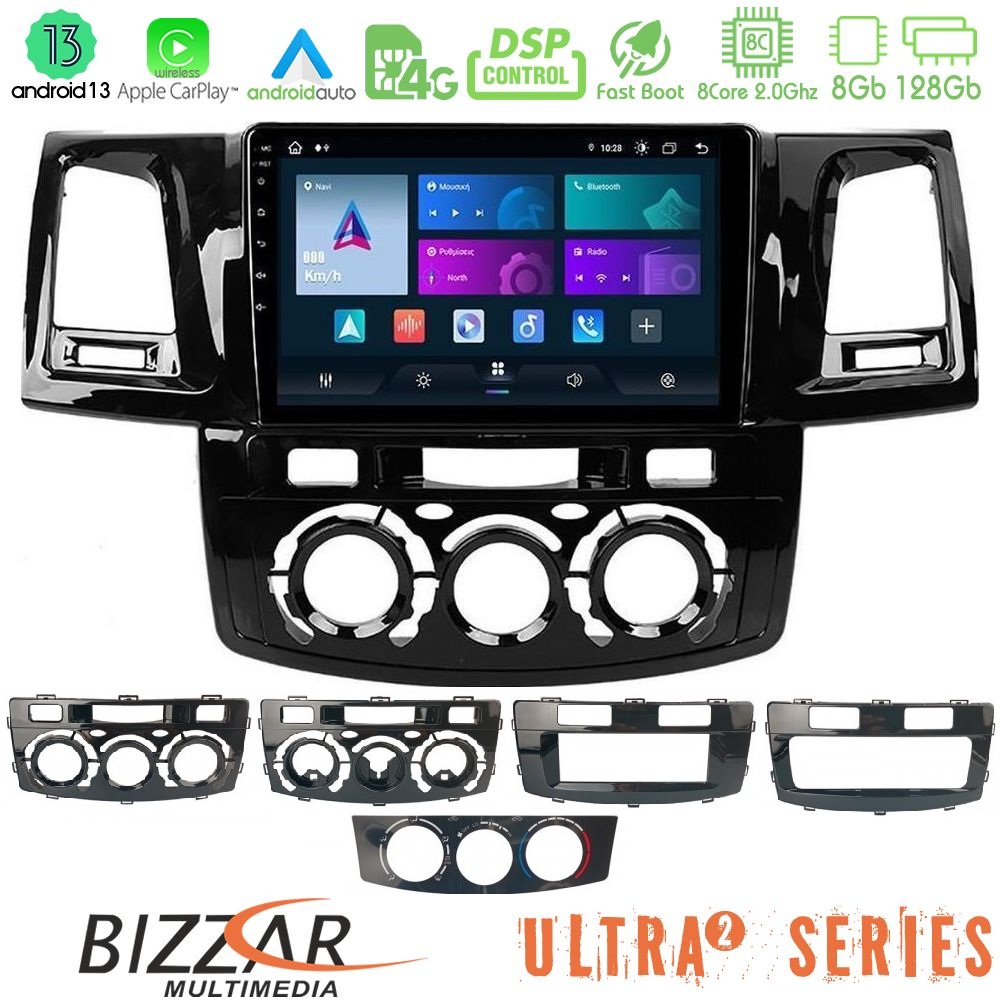 Bizzar Ultra Series Toyota Hilux 2007-2016 8core Android13 8+128GB Navigation Multimedia Tablet 9"