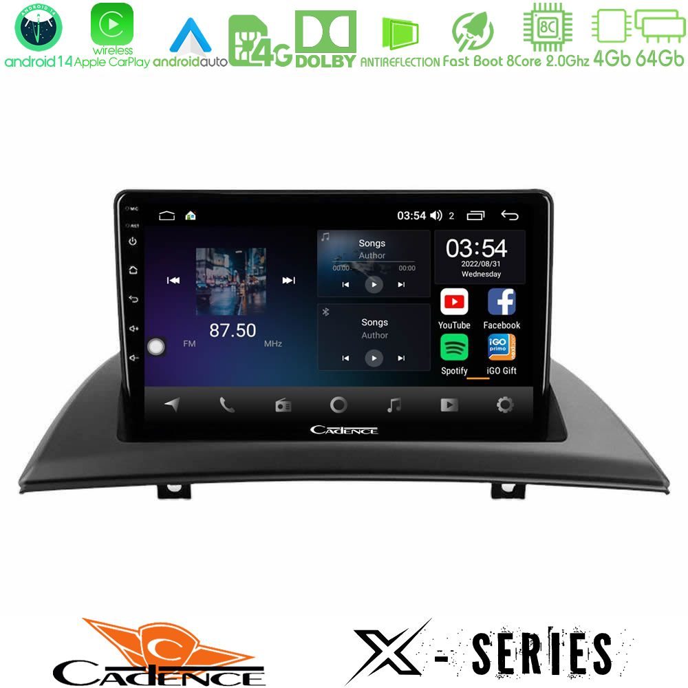 Cadence X Series BMW E83 8Core Android 14 4+64GB Navigation Multimedia Tablet 9"