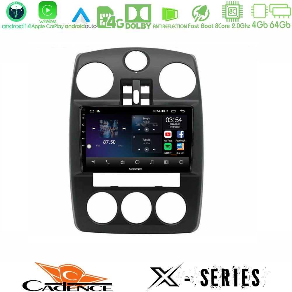 Cadence X Series Chrysler PT-Cruiser 2000-2005 8core Android 14 4+64GB Navigation Multimedia Tablet 9"