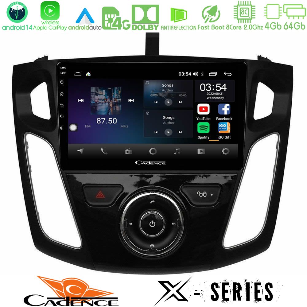 Cadence X Series Ford Focus 2012-2018 8core Android 14 4+64GB Navigation Multimedia Tablet 9"