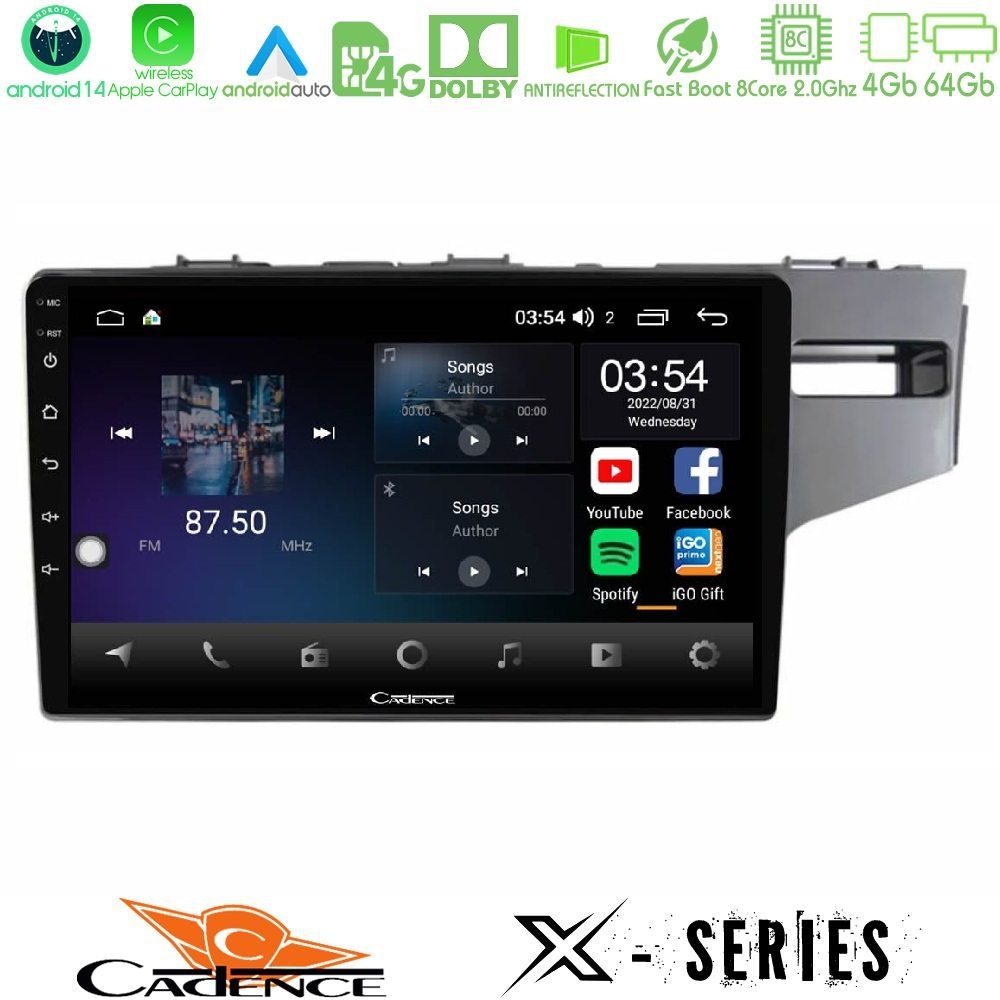 Cadence X Series Honda Jazz 2013-2020 RHD 8core Android 14 4+64GB Navigation Multimedia Tablet 9"