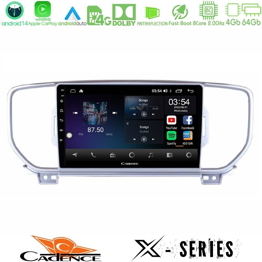 Cadence X Series Kia Sportage 2016-2018 8core Android 14 4+64GB Navigation Multimedia Tablet 9"