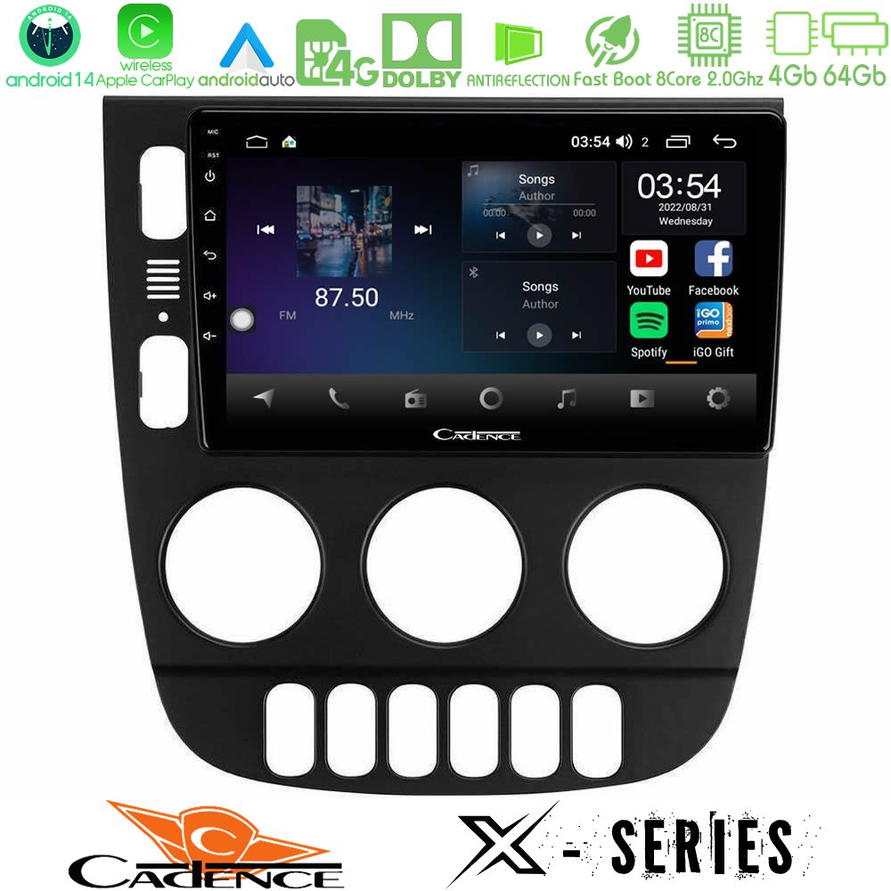 Cadence X Series Mercedes ML Class 1998-2005 8Core Android 14 4+64GB Navigation Multimedia Tablet 9"