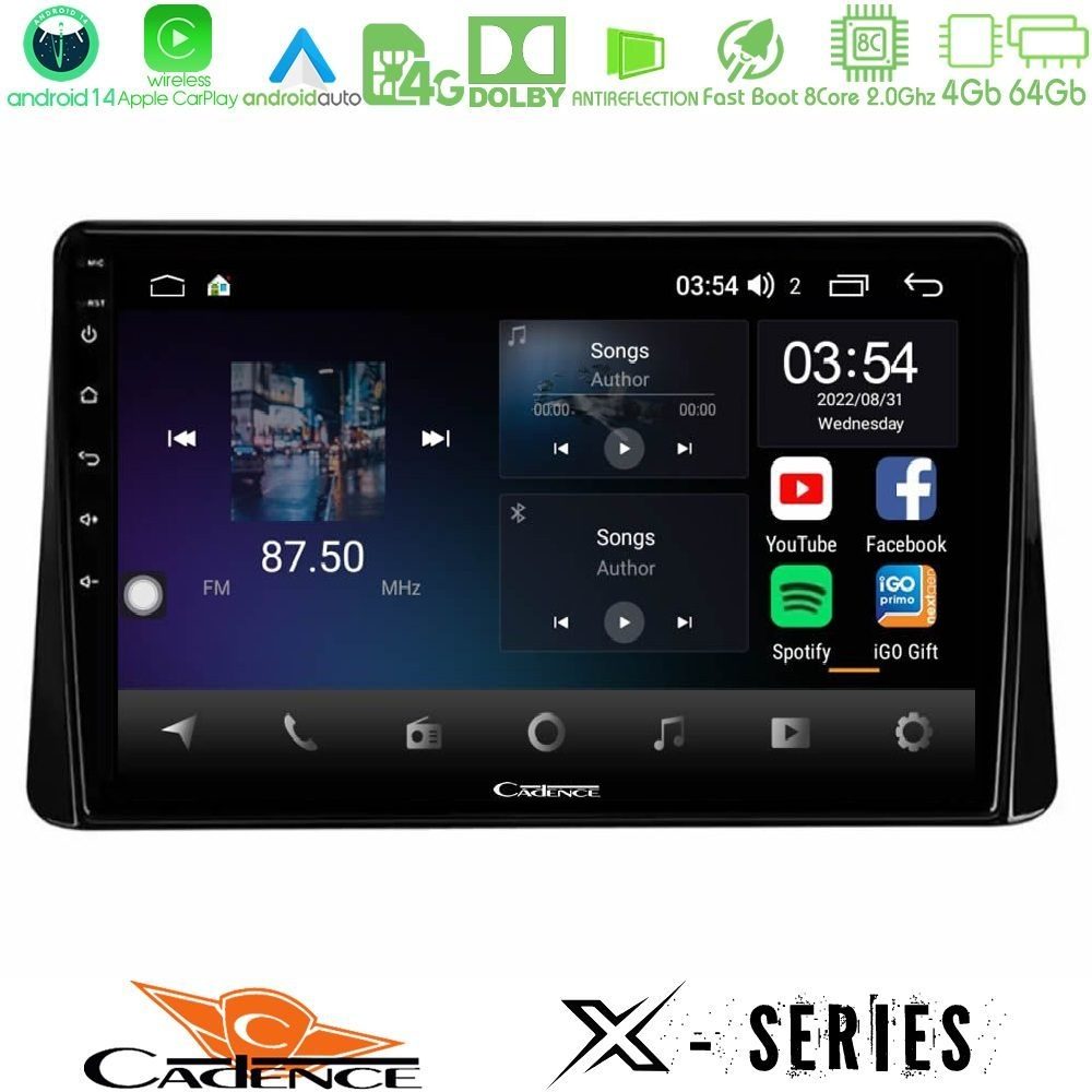 Cadence X Series Mitsubishi Eclipse Cross 2018-2023 8core Android 14 4+64GB Navigation Multimedia Tablet 9"