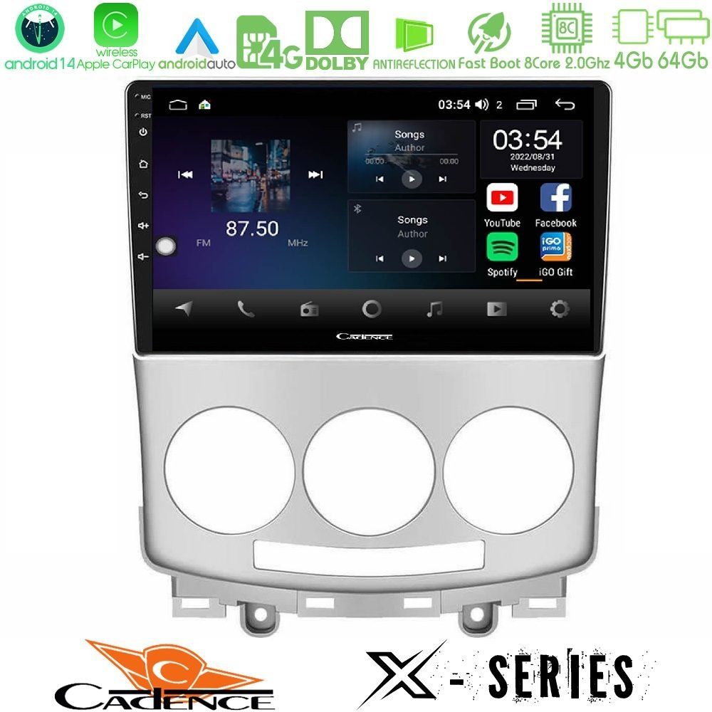 Cadence X Series Mazda 5 2004-2010 8core Android 14 4+64GB Navigation Multimedia Tablet 9"