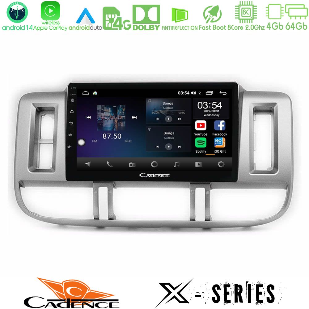 Cadence X Series Nissan X-Trail (T30) 2000-2003 8core Android 14 4+64GB Navigation Multimedia 9"
