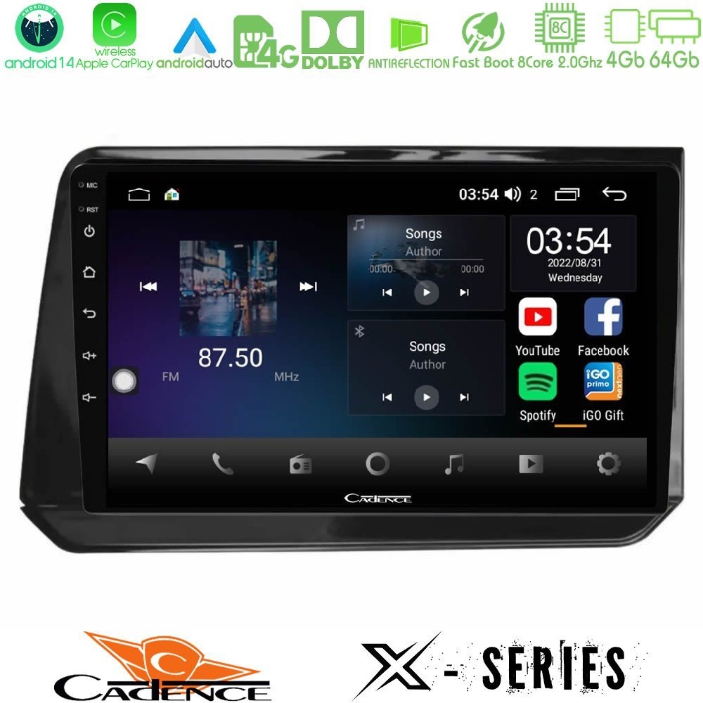Cadence X Series Nissan Note 2021-2026 RHD 8core Android 14 4+64GB Navigation Multimedia Tablet 10"