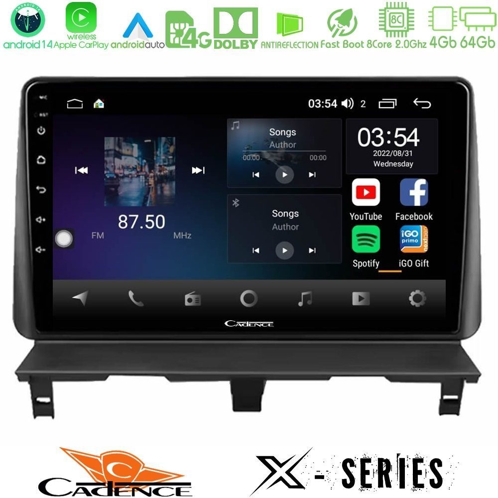 Cadence X Series Peugeot Partner / Citroën Berlingo 2002-2008 8core Android 14 4+64GB Navigation Multimedia Tablet 9"