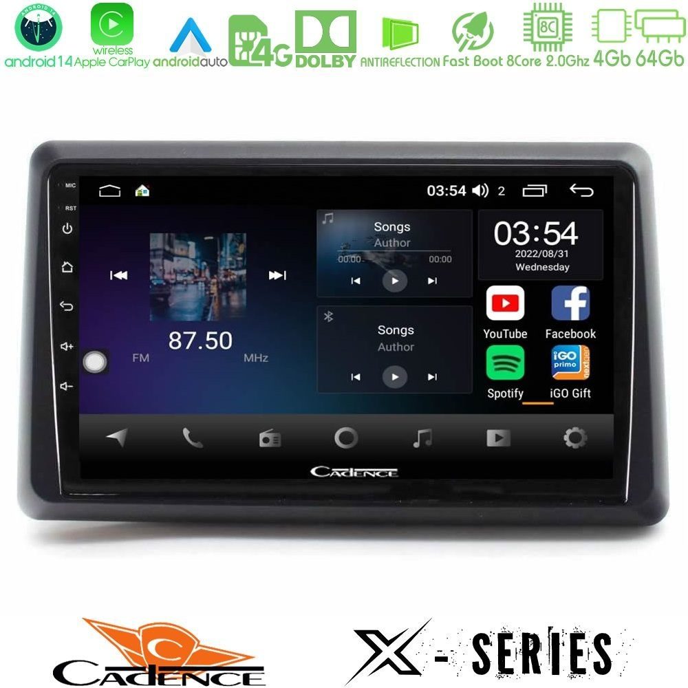 Cadence X Series Renault Express 2020-2025 8core Android 14 4+64GB Navigation Multimedia Tablet 9"