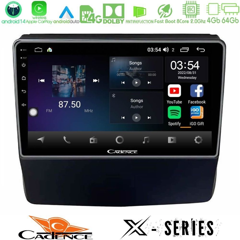 Cadence X Series Subaru Forester/Impreza 2018-2021 8core Android 14 4+64GB Navigation Multimedia Tablet 9"