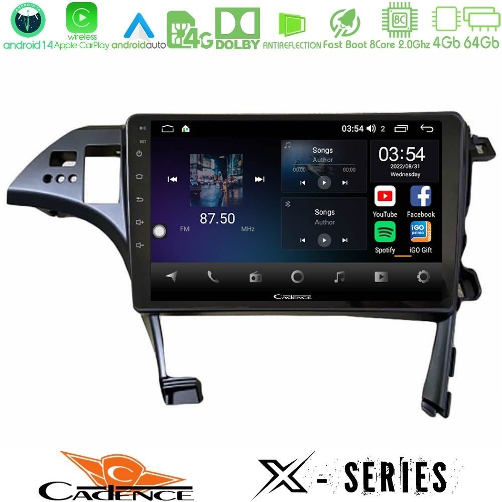 Cadence X Series Toyota Prius 2010-2015 8core Android 14 4+64GB Navigation Multimedia Tablet 9"