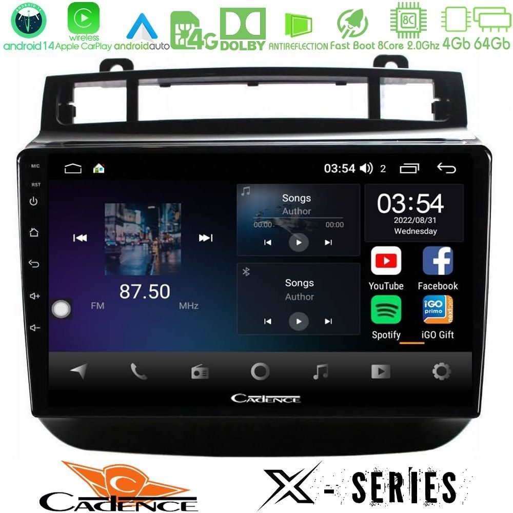 Cadence X Series VW Touareg 2011-2018 8core Android 14 4+64GB Navigation Multimedia Tablet 9"