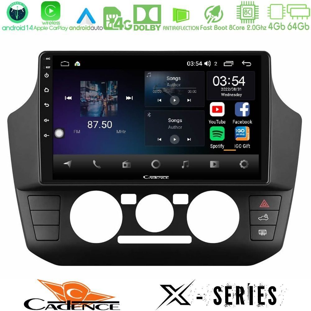 Cadence X Series VW Up/Skoda Citigo/Seat Mii 8core Android 14 4+64GB Navigation Multimedia Tablet 9"