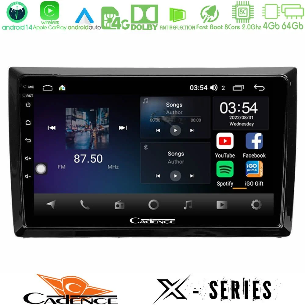 Cadence X Series VW Beetle 8core Android 14 4+64GB Navigation Multimedia Tablet 9"