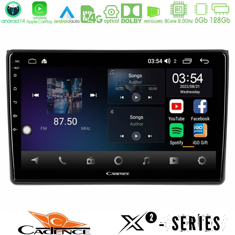 Cadence X2 Series 8Core Android14 6+128GB  Audi A4 B7 Navigation Multimedia Tablet 9"