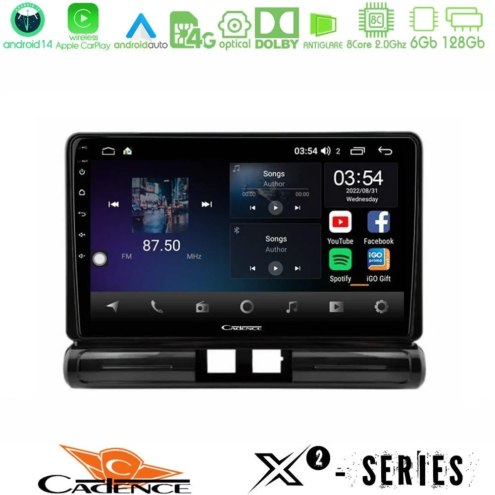 Cadence X2 Series 8Core Android14 6+128GB  Citroen C3 2016-> Navigation Multimedia Tablet 9"    (Low Version))