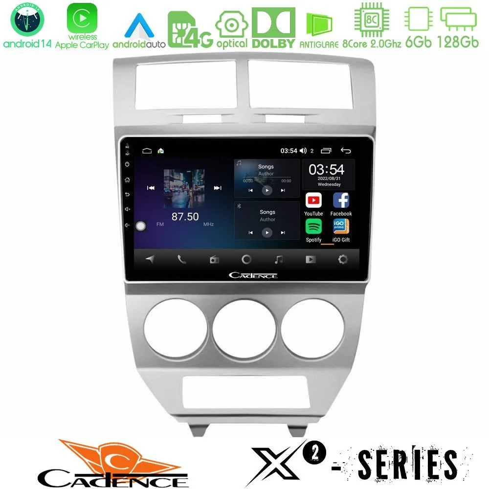 Cadence X2 Series 8Core Android14 6+128GB Dodge Caliber 2006-2011 Navigation Multimedia Tablet 10"