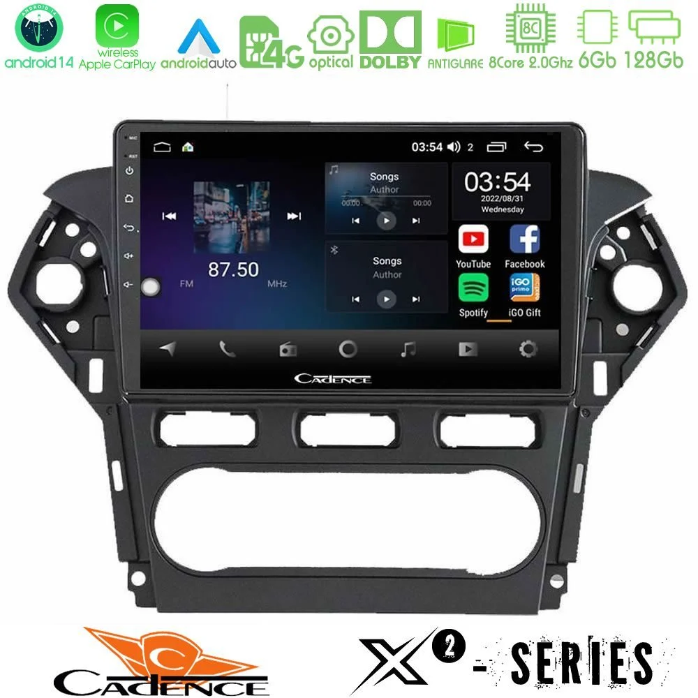 Cadence X2 Series 8Core Android14 6+128GB Ford Mondeo 2011-2014 Navigation Multimedia Tablet 10"