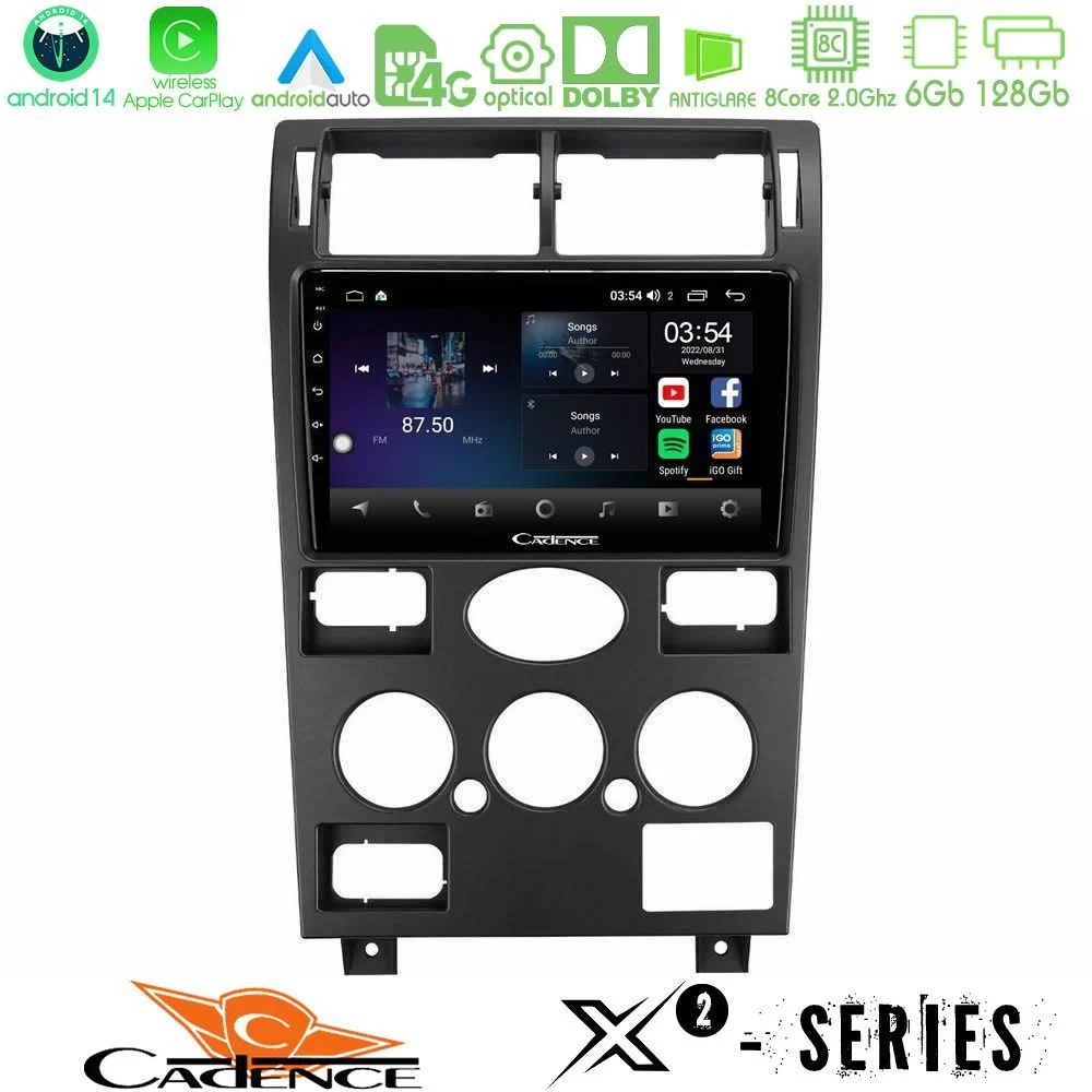 Cadence X2 Series 8Core Android14 6+128GB  Ford Mondeo 2001-2004 Navigation Multimedia Tablet 9"