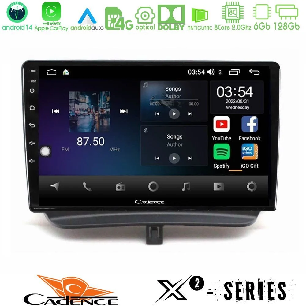 Cadence X2 Series 8Core Android14 6+128GB  Ford Courier 2015-2023 Navigation Multimedia Tablet 9"