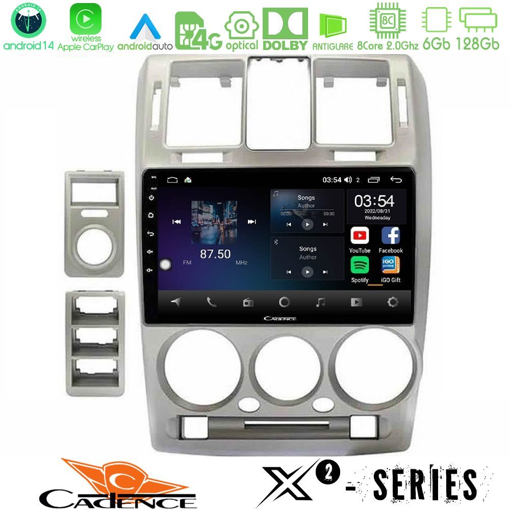 Cadence X2 Series 8Core Android14 6+128GB  Hyundai Getz 2002-2009 Navigation Multimedia Tablet 9"