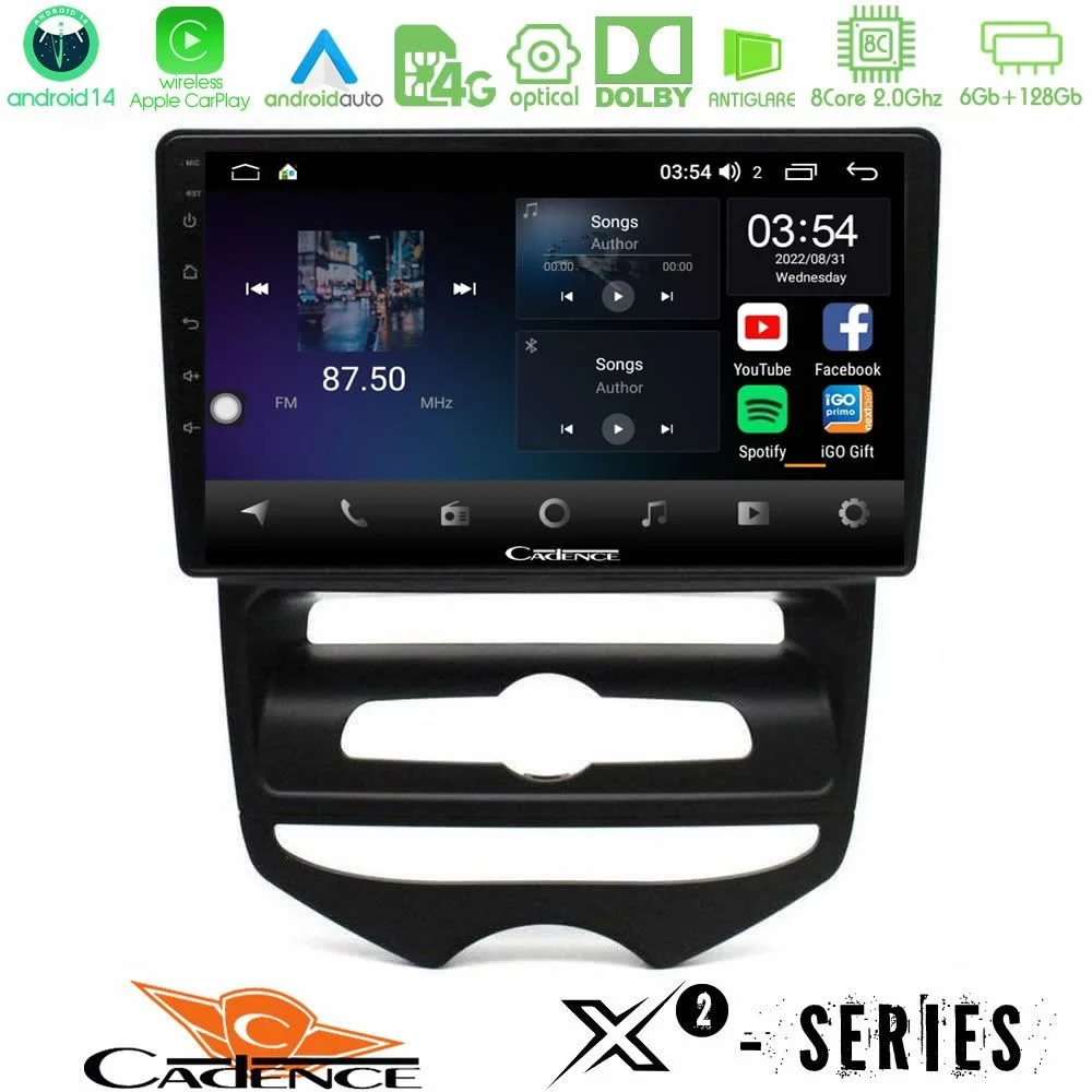 Cadence X2 Series 8Core Android14 6+128GB Hyundai ix20 2010-2020 (MANUAL A/C) Navigation Multimedia Tablet 10"
