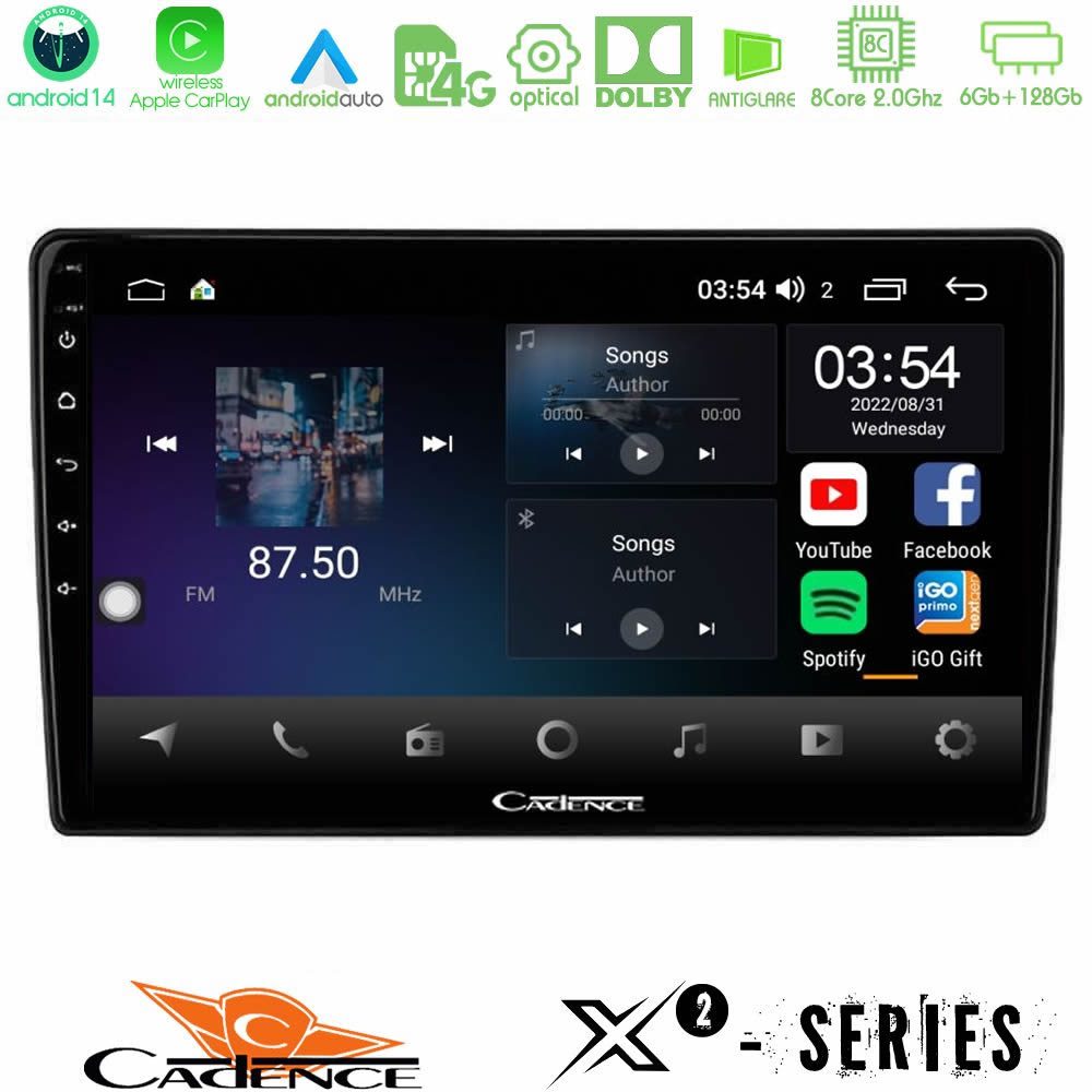 Cadence X2 Series 8Core Android14 6+128GB  Kia Ceed 2007-2009 Navigation Multimedia Tablet 9"