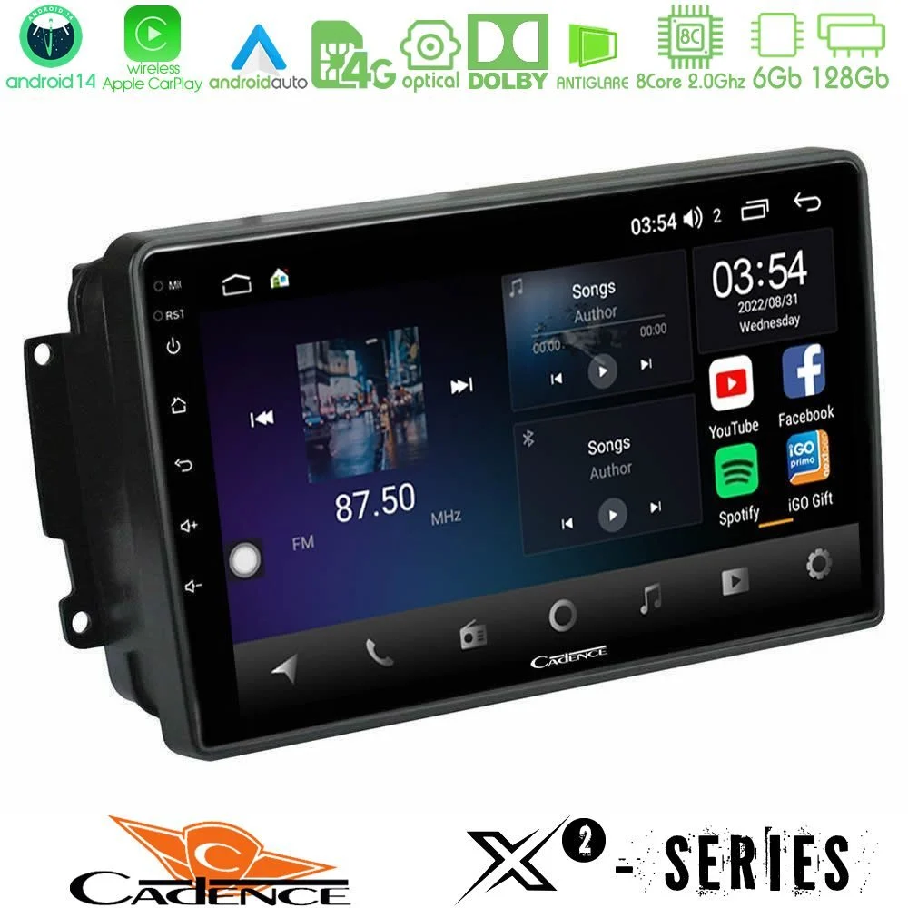 Cadence X2 Series 8Core Android14 6+128GB Mercedes C/CLK/G Class (W203/W209) Navigation Multimedia Tablet 9"