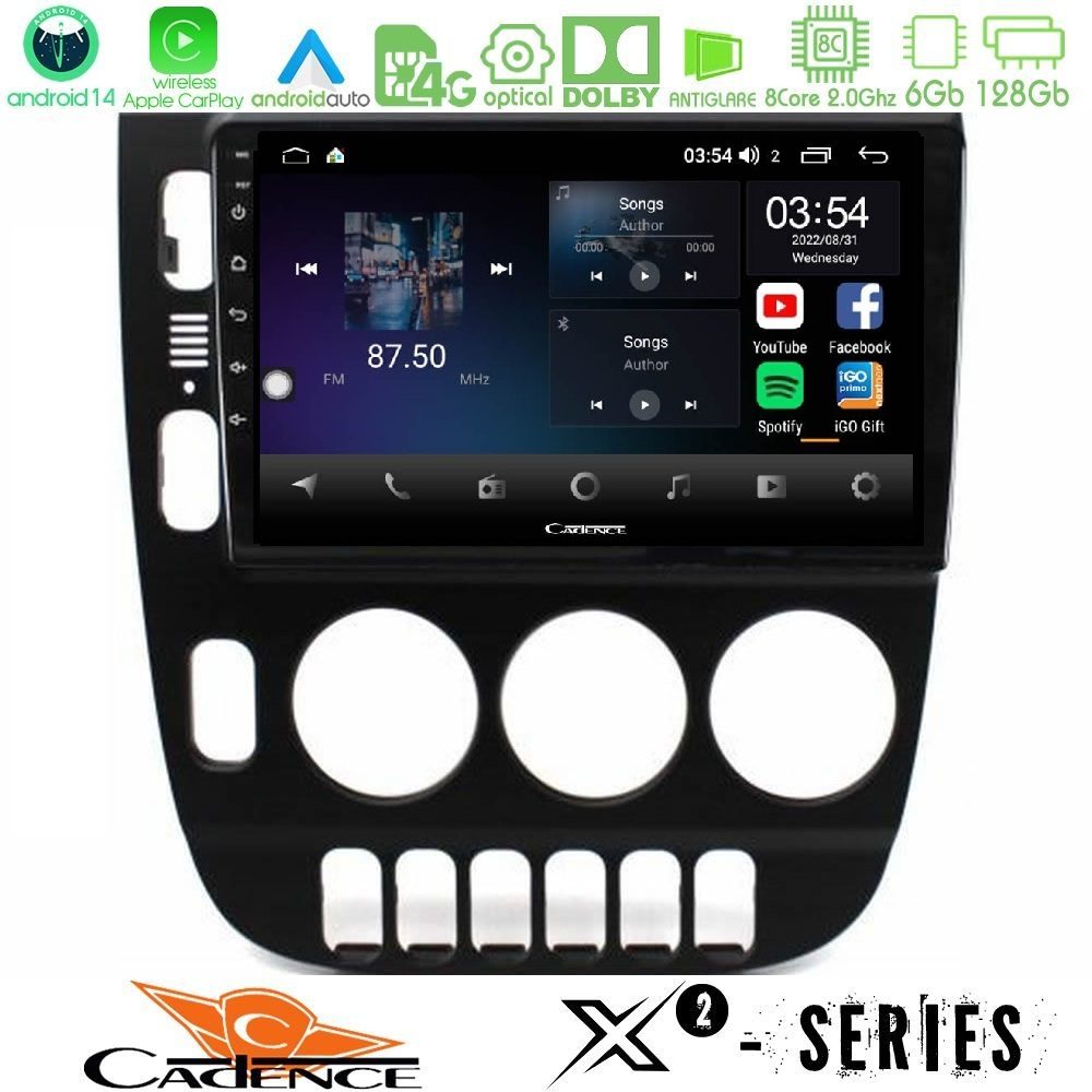 Cadence X2 Series 8Core Android14 6+128GB Mercedes ML Class (W163) 1998-2005 Navigation Multimedia Tablet 9"